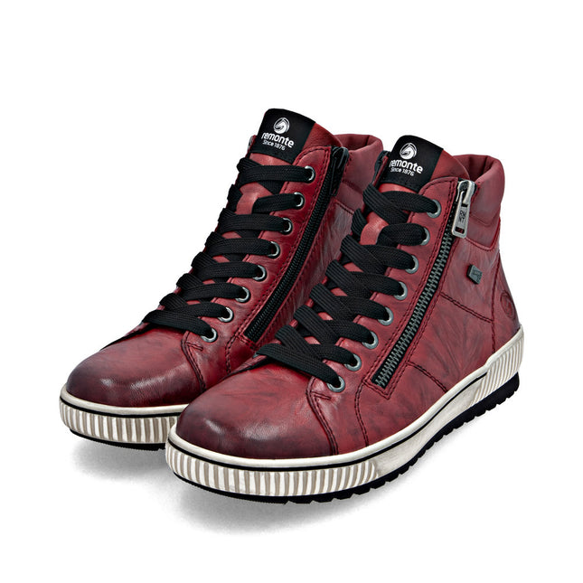 Remonte D0772-36 Red Womens High-Top Ankle Boots