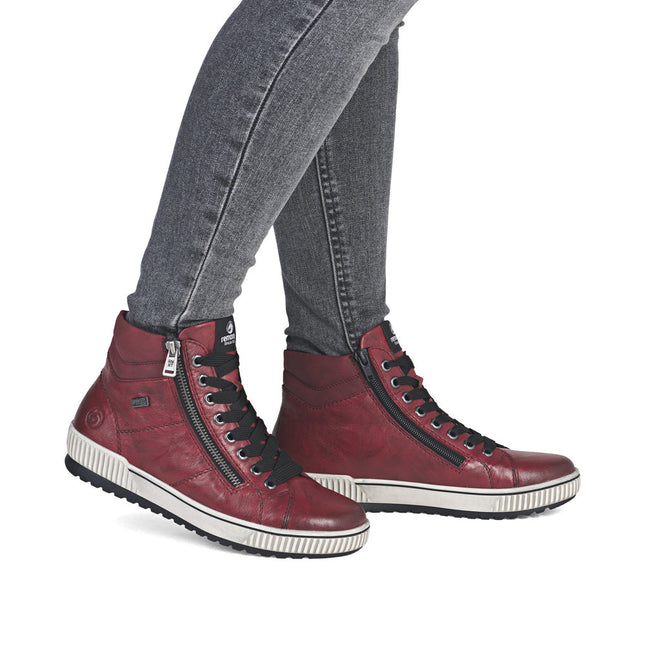 Remonte D0772-36 Red Womens High-Top Ankle Boots
