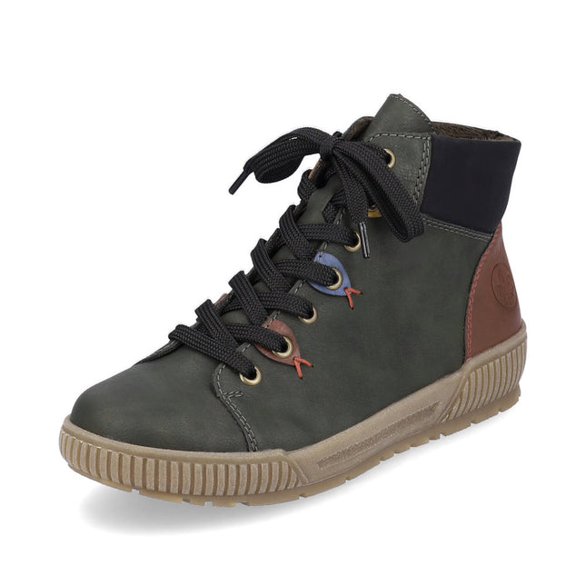Rieker N0711-54 Green Womens Ankle Boot