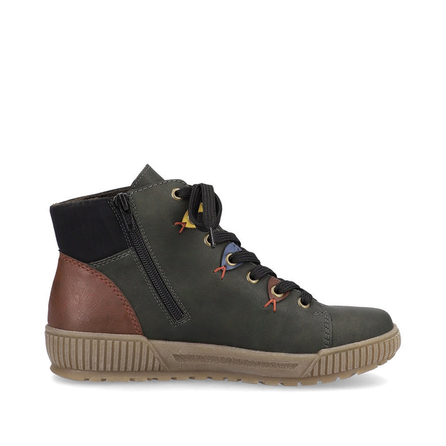 Rieker N0711-54 Green Womens Ankle Boot
