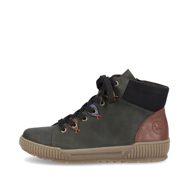 Rieker N0711-54 Green Womens Ankle Boot