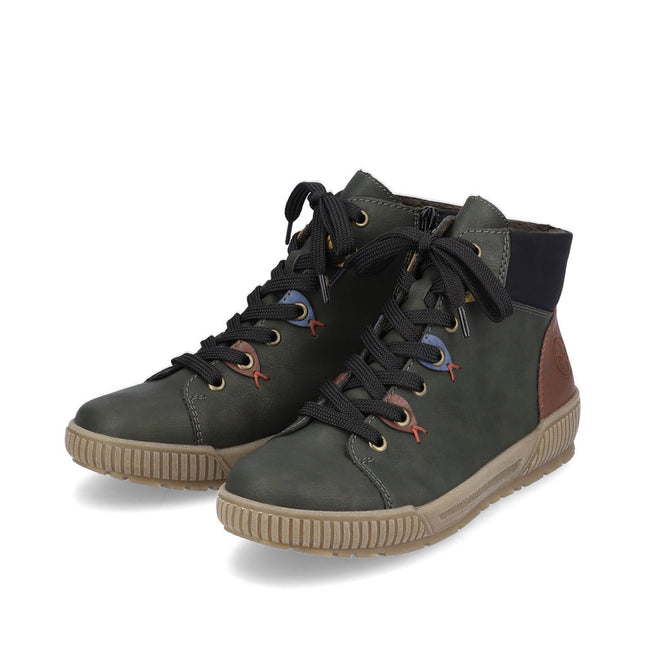 Rieker N0711-54 Green Womens Ankle Boot