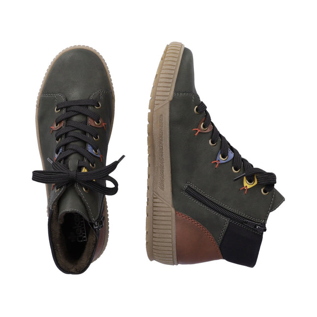 Rieker N0711-54 Green Womens Ankle Boot
