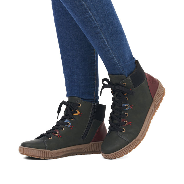 Rieker N0711-54 Green Womens Ankle Boot