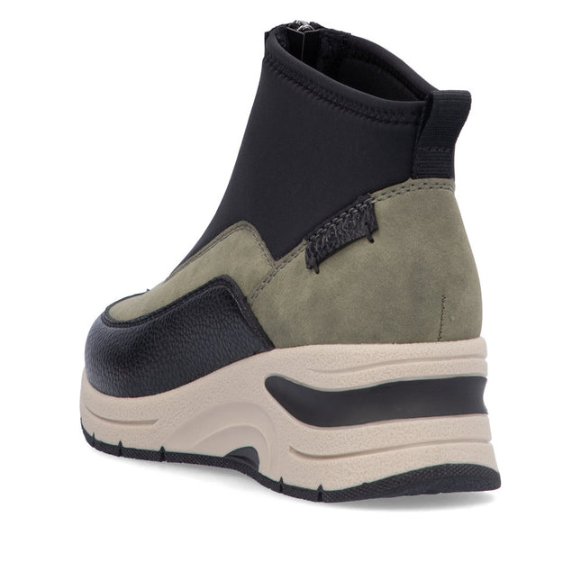 Rieker N9362-54 Green Womens Ankle Wedge Boot