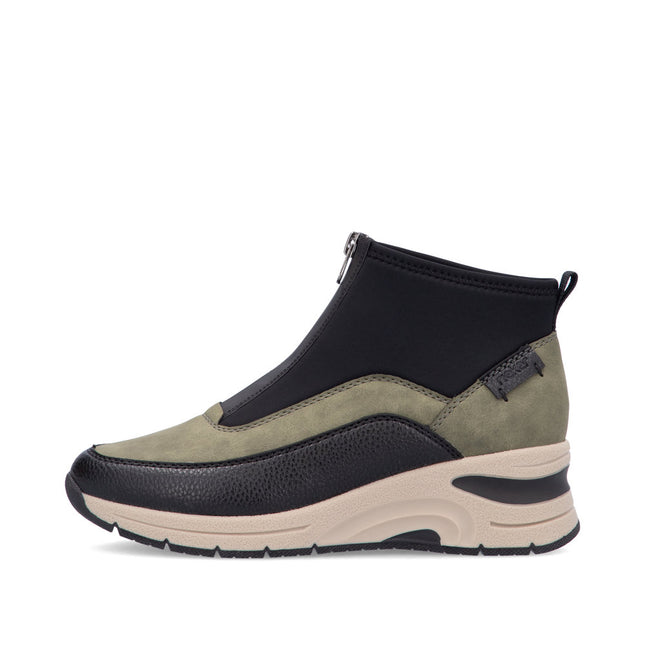 Rieker N9362-54 Green Womens Ankle Wedge Boot