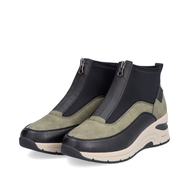 Rieker N9362-54 Green Womens Ankle Wedge Boot