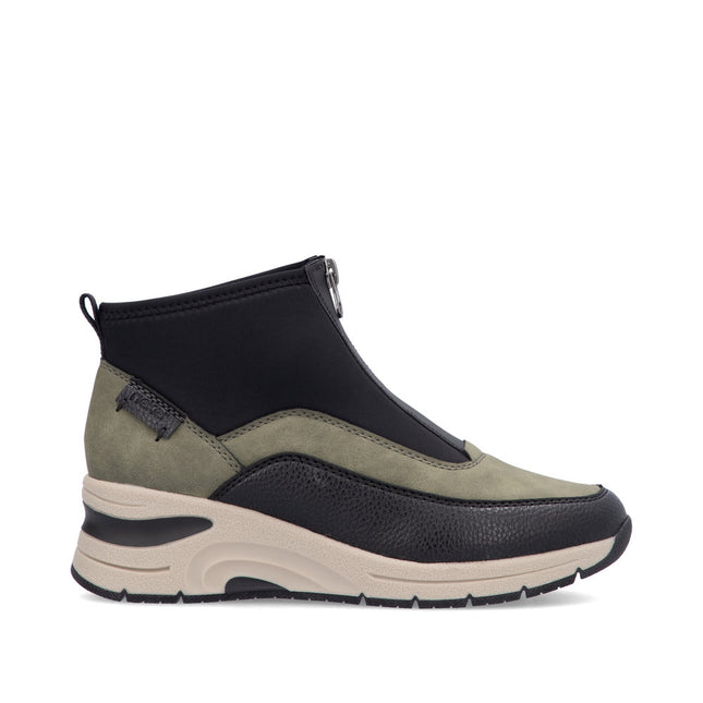 Rieker N9362-54 Green Womens Ankle Wedge Boot
