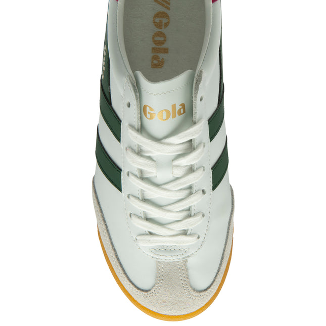 Gola Torpedo Leather White/Evergreen/Fuchsia