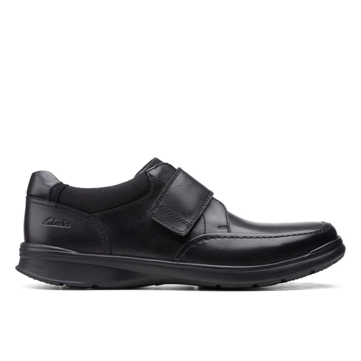 Clarks Cotrell Strap Black Smooth Leather Standard Fit