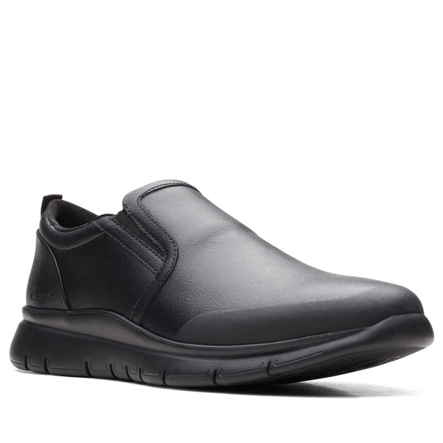 Clarks LT Slip Black Leather