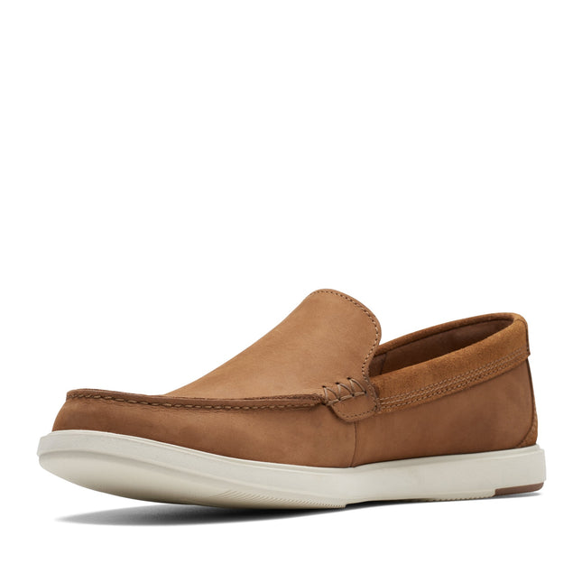 Clarks Bratton Loafer Dark Tan Nubuck