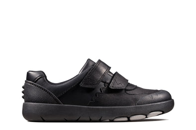 Clarks Rex Pace Kid Black Leather