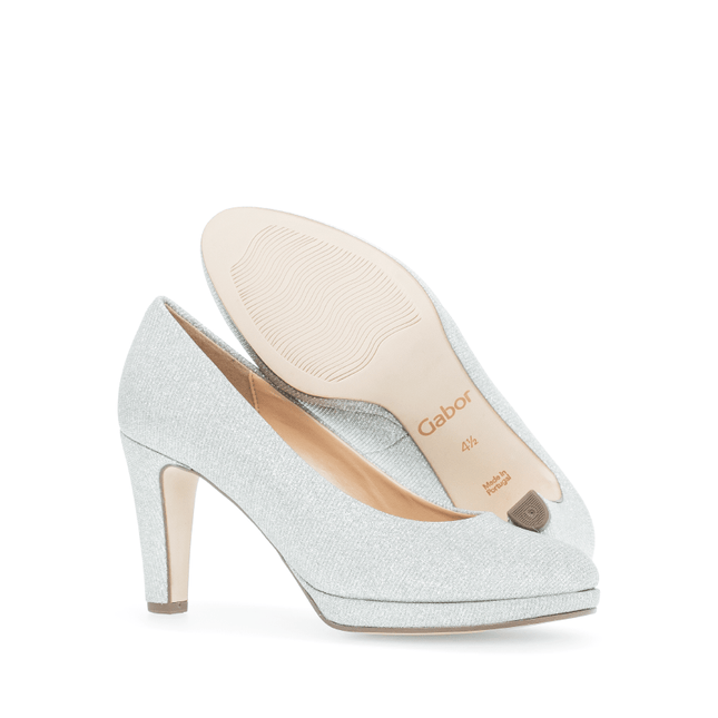 Gabor 01.270.60 Splendid Silver Glitter Platform Heel