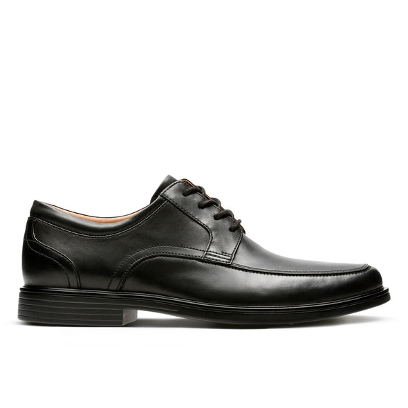 Clarks Un Aldric Park Black Leather - Wide Width