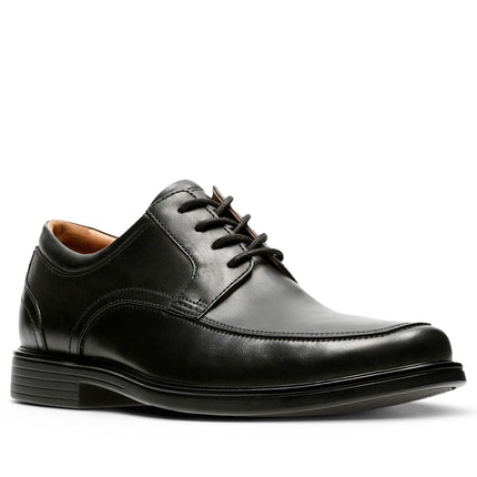 Clarks Un Aldric Park Black Leather - Wide Width