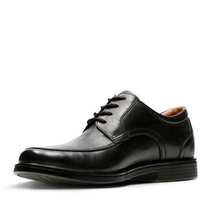 Clarks Un Aldric Park Black Leather - Wide Width
