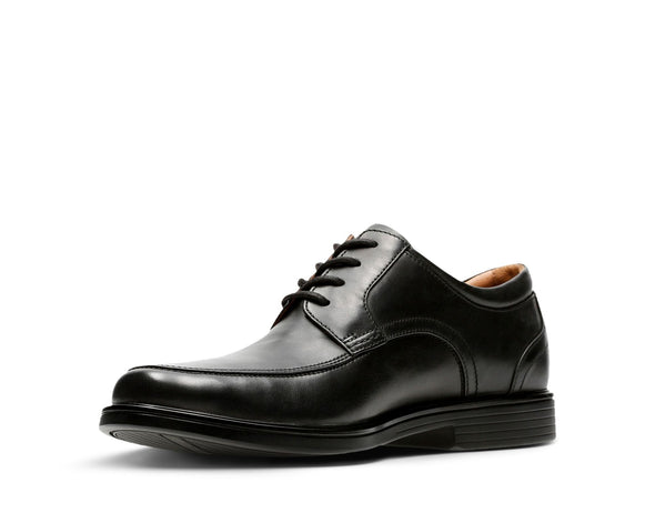 Clarks Un Aldric Park Black Leather - Wide Width