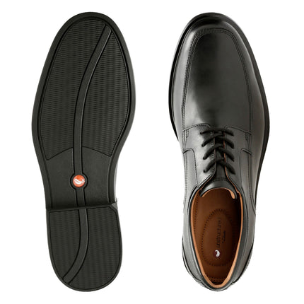 Clarks Un Aldric Park Black Leather - Wide Width