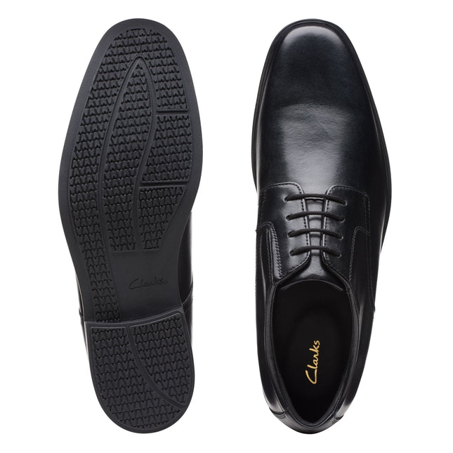Clarks Howard Walk Black Leather - Wide Width