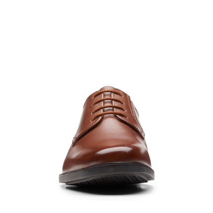 Clarks Howard Walk Dark Tan Leather - Wide Width