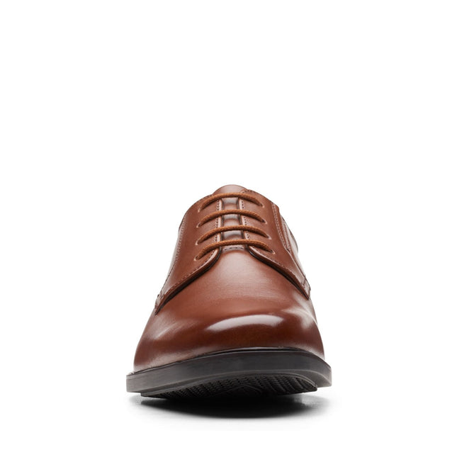 Clarks Howard Walk Dark Tan Leather - Wide Width