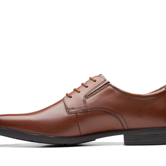 Clarks Howard Walk Dark Tan Leather - Wide Width