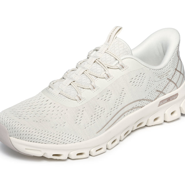 Skechers 104750 — SKECHERS SLIP-INS: GLIDE-STEP ELEVATE - AMAZE Slip-In Mesh Bungee W/3d Design Heel OFWT White