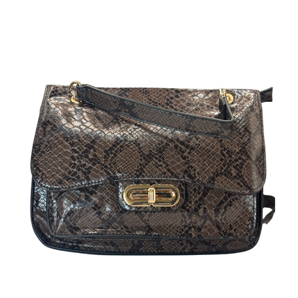 Concept Snake Print Crossbody Dark brown