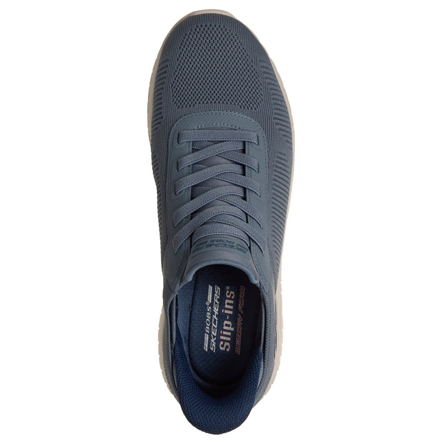 Skechers 118312 — SKECHERS SLIP-INS: BOBS SPORT SQUAD CHAOS - SOLID STEP SLT Blue Slip-Ins Engineered Knit Bungee Mens Trainers