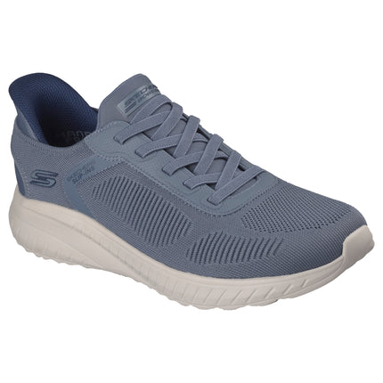 Skechers 118312 — SKECHERS SLIP-INS: BOBS SPORT SQUAD CHAOS - SOLID STEP SLT Blue Slip-Ins Engineered Knit Bungee Mens Trainers