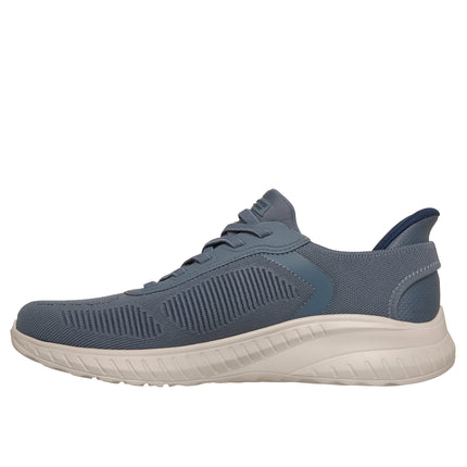 Skechers 118312 — SKECHERS SLIP-INS: BOBS SPORT SQUAD CHAOS - SOLID STEP SLT Blue Slip-Ins Engineered Knit Bungee Mens Trainers