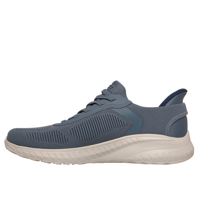 Skechers 118312 — SKECHERS SLIP-INS: BOBS SPORT SQUAD CHAOS - SOLID STEP SLT Blue Slip-Ins Engineered Knit Bungee Mens Trainers