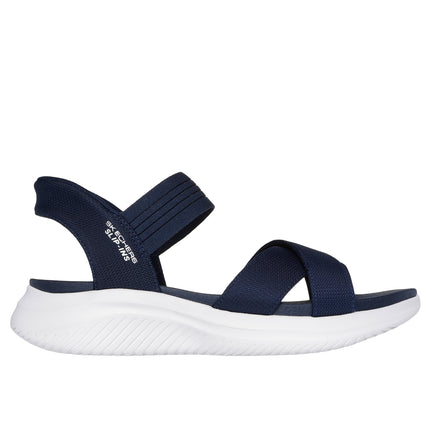 Skechers 119975 — SKECHERS SLIP-INS: ULTRA FLEX 3.0 - NEVER Slip-Ins Cross Band Sling Back W/ Yoga Foam NVY Blue Ladies Sandals