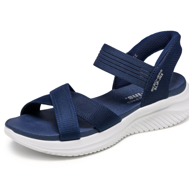 Skechers 119975 — SKECHERS SLIP-INS: ULTRA FLEX 3.0 - NEVER Slip-Ins Cross Band Sling Back W/ Yoga Foam NVY Blue