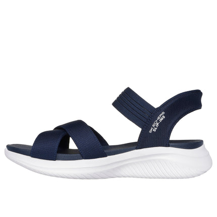 Skechers 119975 — SKECHERS SLIP-INS: ULTRA FLEX 3.0 - NEVER Slip-Ins Cross Band Sling Back W/ Yoga Foam NVY Blue Ladies Sandals