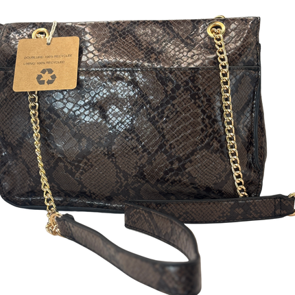 Concept Snake Print Crossbody Dark brown