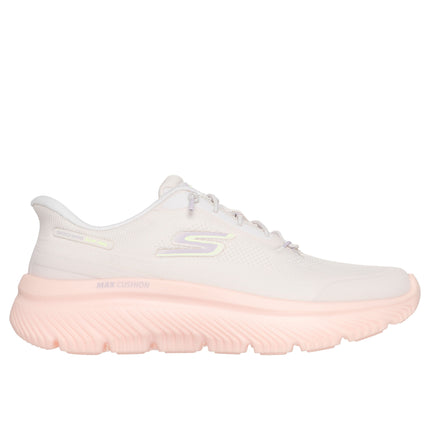Skechers 125881 - SKECHERS SLIP-INS: GO WALK MAX CUSHIONING HYPER Slip-Ins Two Toned Engineered Mesh Bungee NAT Beige Ladies Trainers