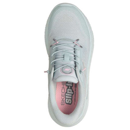 Skechers 125881 — SKECHERS SLIP-INS: GO WALK MAX CUSHIONING HYPER Slip-Ins Two Toned Engineered Mesh Bungee SLT Blue Ladies Trainers