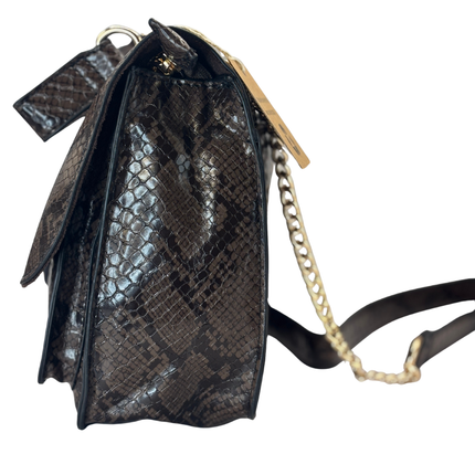 Concept Snake Print Crossbody Dark brown