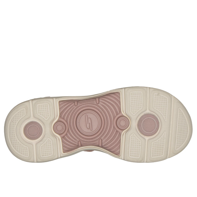 Skechers 140844 — GO WALK ARCH FIT 2.0 SANDAL Slip-Ins Shiny Yarn Knit Quarter Strap Sandal W/ Quilted Footbed Pink Ladies Sandals