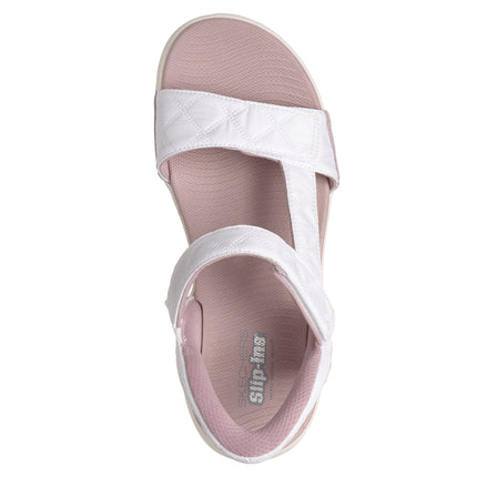 Skechers 141276 — GO WALK GLIDE-STEP 2.0 SANDAL - JADA Cozy Fit Slip-Ins Quarter Strap Sandal WPK Pink