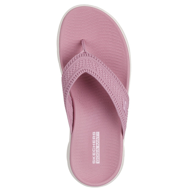 Skechers 141459 — GO WALK FLEX SANDAL - HOLLY Quick-Dry Textured Knit 3 Point Sandal Pink Ladies Slides Sandals