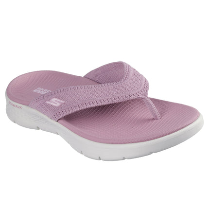 Skechers 141459 — GO WALK FLEX SANDAL - HOLLY Quick-Dry Textured Knit 3 Point Sandal Pink Ladies Slides Sandals