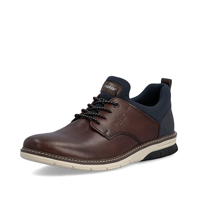 Rieker 14454-26 Brown  / Navy Casual Mens Slip-On Shoes