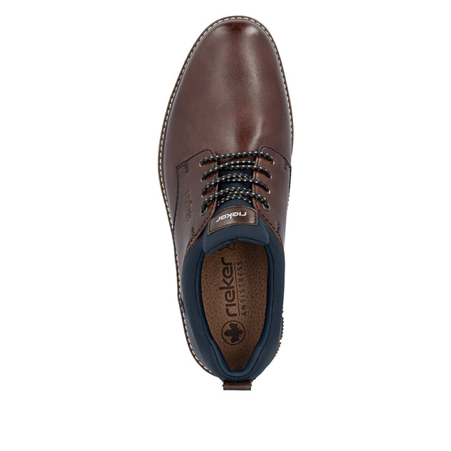 Rieker 14454-26 Brown  / Navy Casual Mens Slip-On Shoes