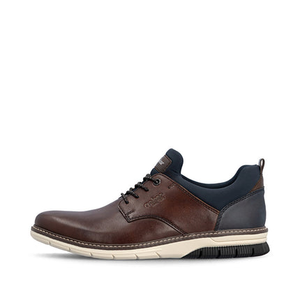 Rieker 14454-26 Brown  / Navy Casual Mens Slip-On Shoes
