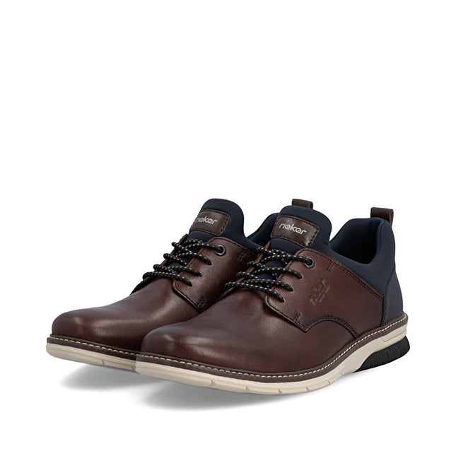 Rieker 14454-26 Brown  / Navy Casual Mens Slip-On Shoes