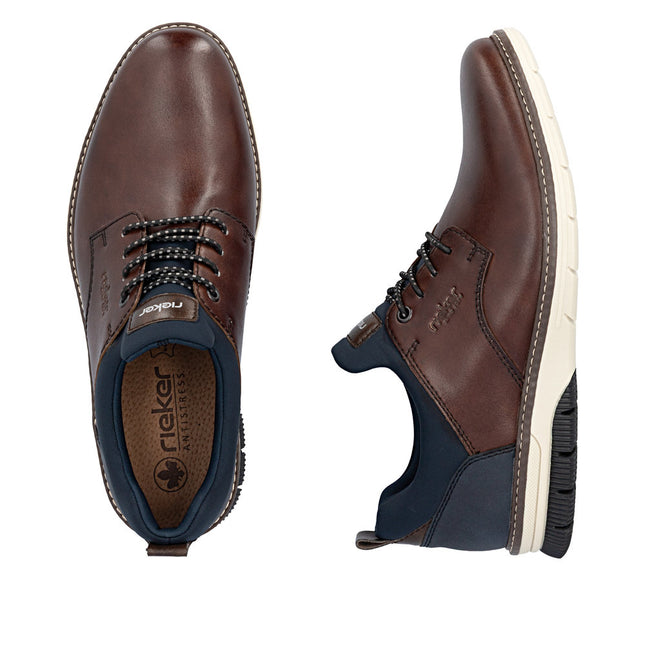 Rieker 14454-26 Brown  / Navy Casual Mens Slip-On Shoes