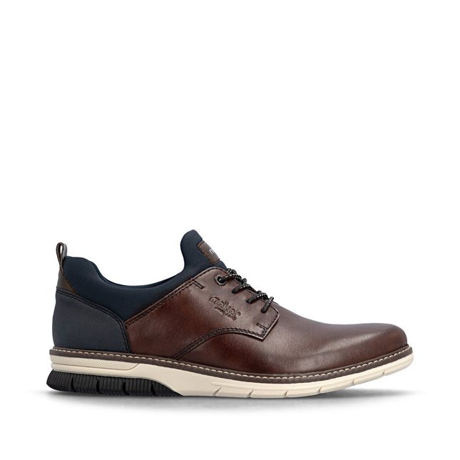 Rieker 14454-26 Brown  / Navy Casual Mens Slip-On Shoes
